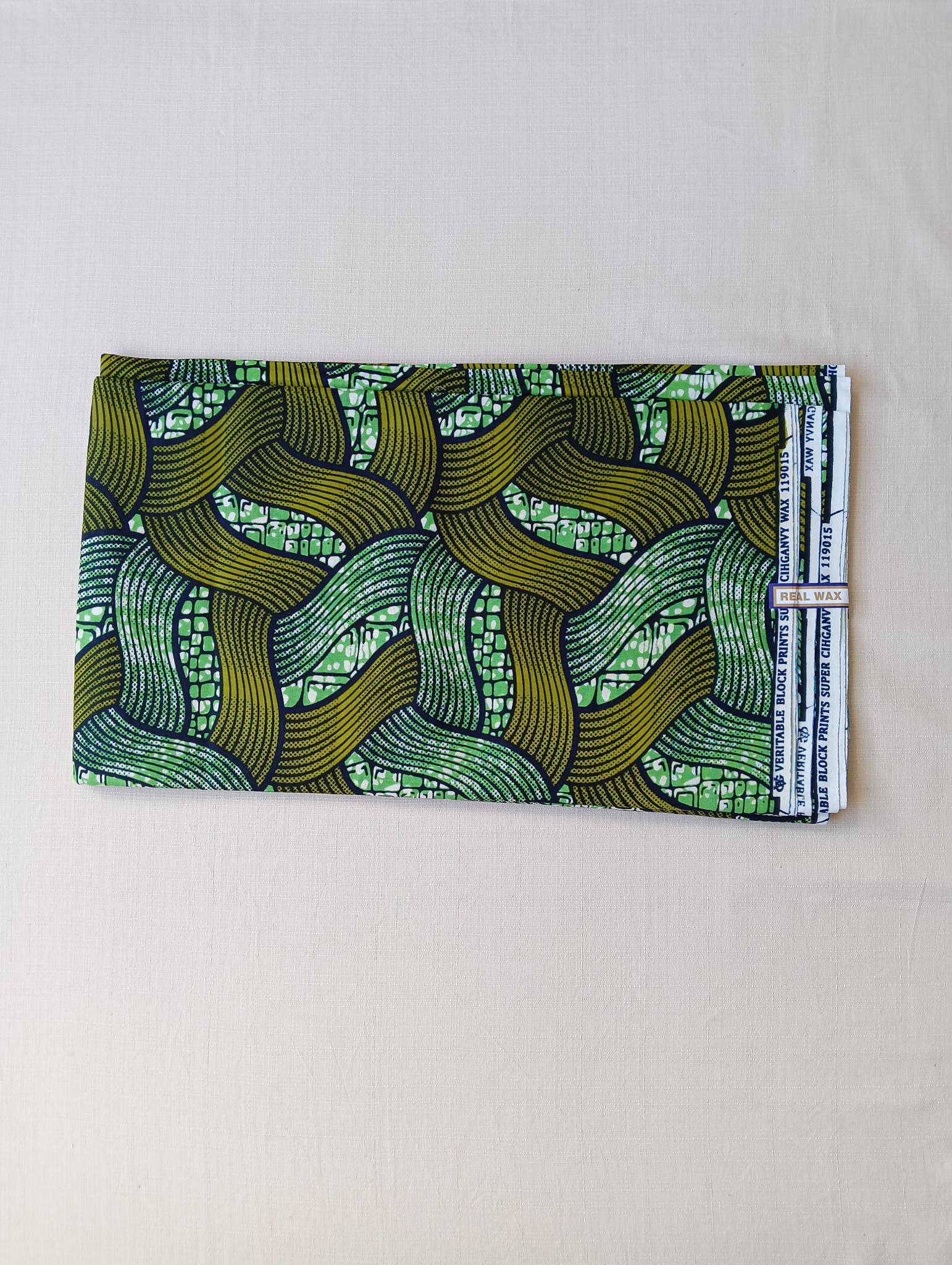 Tissu Wax Africain Jade - 6 Yards