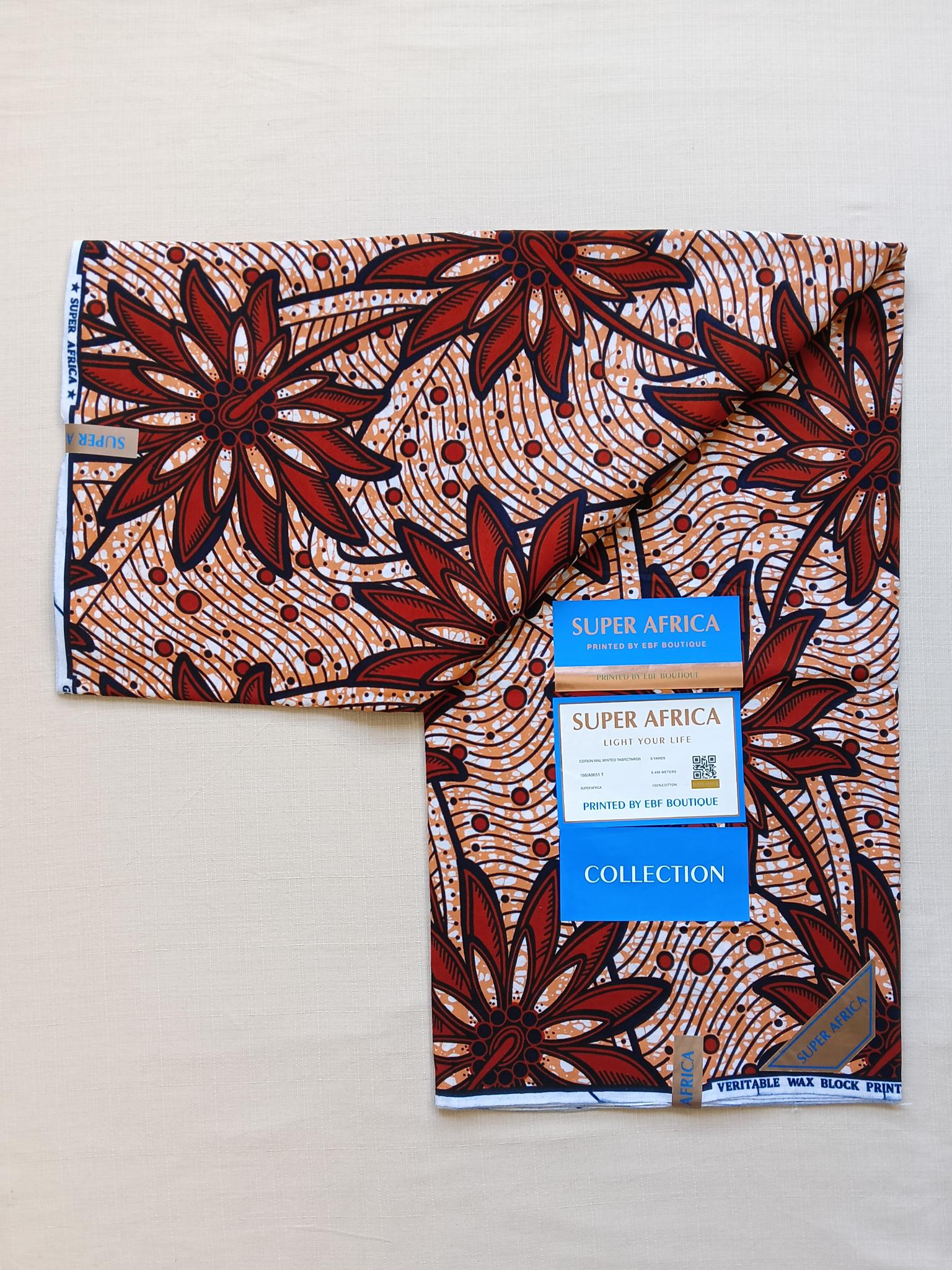 Tissu Wax Africain Paola - 6 Yards
